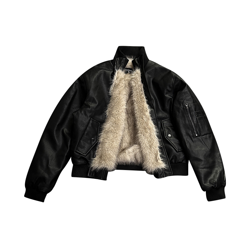Pilot Leather Mount Tai Eagle Men's Winter New American Retro Short Parka Cotton Coat Jacket_viptrois.com