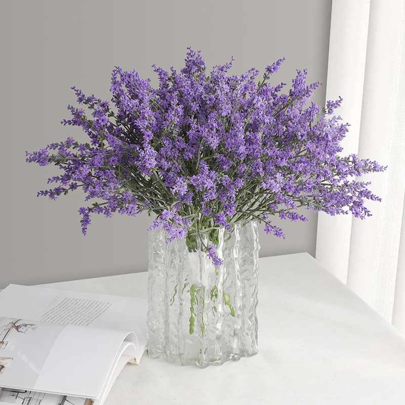 Fresh and Simple Pastoral Style Artificial Purple Lavender Fake Flowers Bridal Bouquet Artificial Plastic Fake Grass Greenery Fresh and Simple Pastoral Style Artificial Purple Lavender Fake Flowers Bridal Bouquet Artificial Plastic Fake Grass Greenery