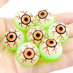 Novelty 25MM Green Luminous Magic Eye Bouncing Ball Fluorescent Eye Ball Bouncing Ball Rubber Ball Halloween Toy
