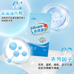 Clothing stain removal cleaning wet wipes camping detergent-free oil stain removal wipe down down jackets quick-dry portable small pack white shoes wet wipes