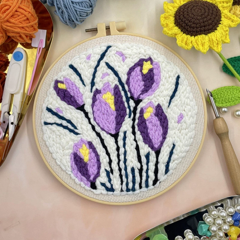 Новый набор материалов для DIY вышивки игла П poke embroidery материал сумка Punch Needle & Rug Punch игла для вышивания крестом клиент,