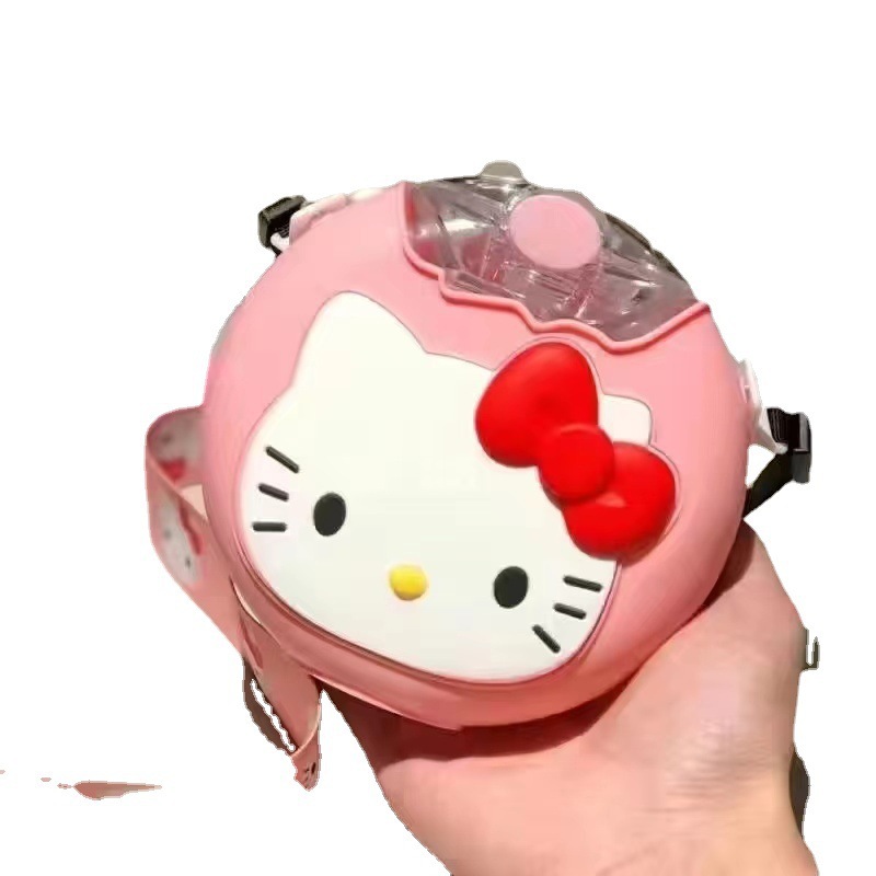 儿童甜甜圈水杯卡通塑料吸管杯幼儿园学生可爱抖音网红水壶防摔杯