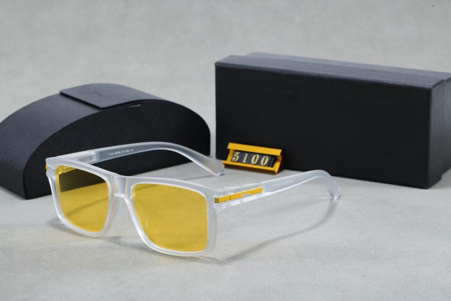 Prada Square-Frame Acetate Sunglasses Clear Yellow (5100)