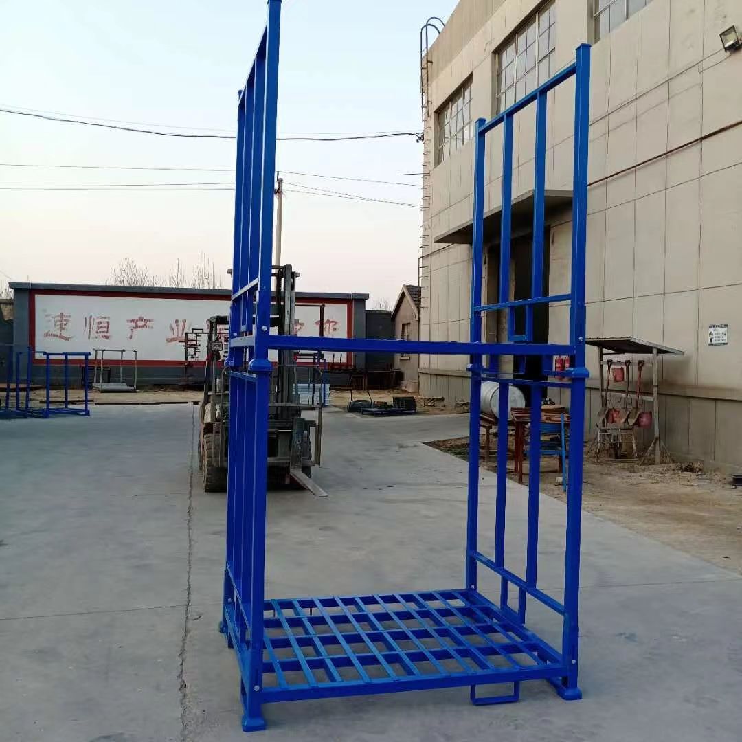 巧固架钢制折叠布匹冷库货架物料周转架面料堆码架插管仓库堆垛架