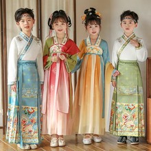 汉服女童儿童古装超仙小学生夏装中国风唐装古风儿童演出服襦裙