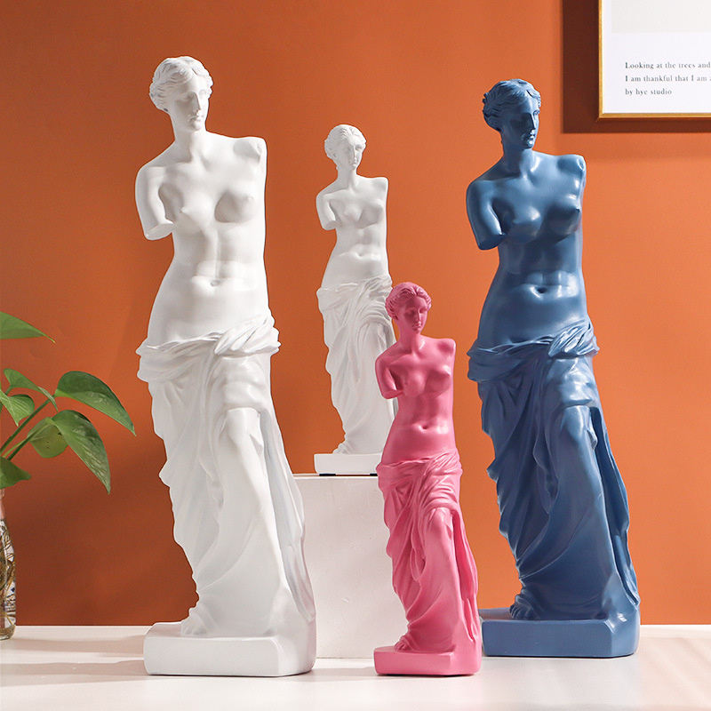 跨境北欧维纳斯石膏雕塑人物雕像摆件 家居装饰客厅素描工艺摆设