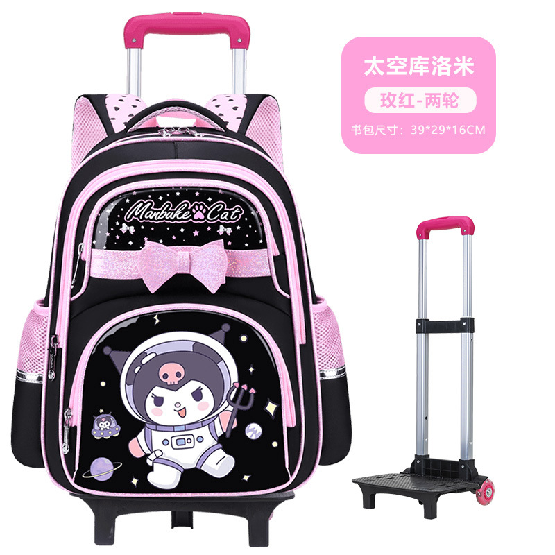 Mochila Escolar con Carro de Tela Oxford Impermeable y Transpirable para Escuela Primaria