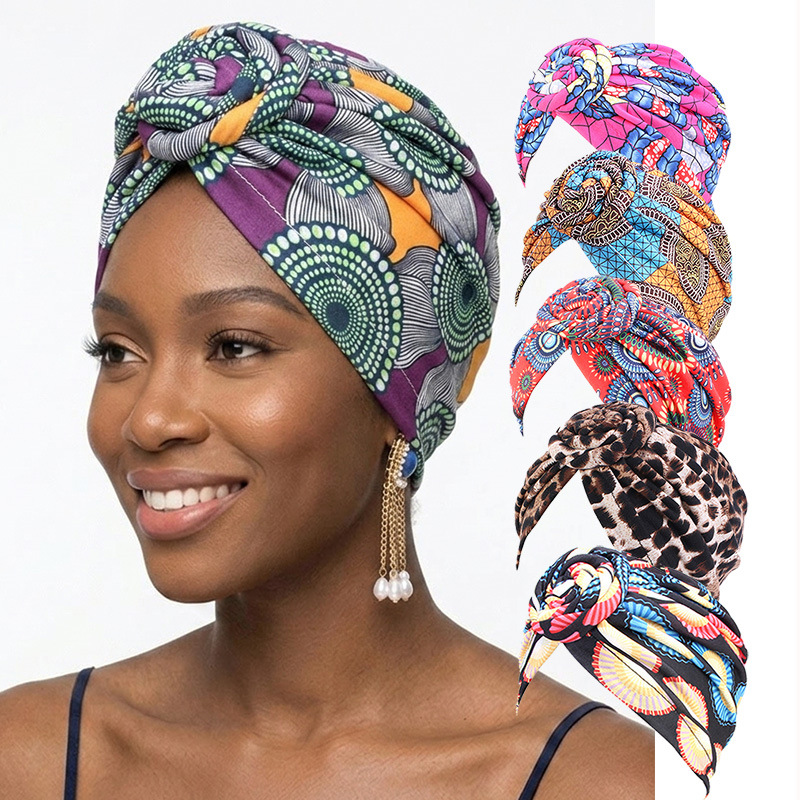 African style swirl knotted turban hat