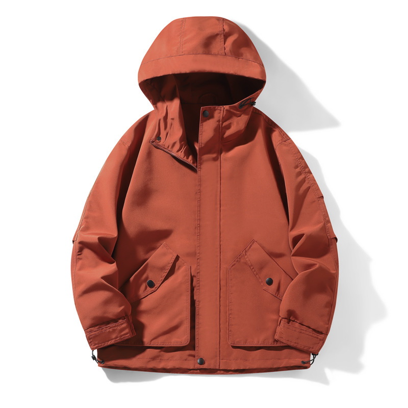 Nueva moda 2023 otoño Street Tide hombre abrigo de aire de color sólido casual chaqueta suelta juvenil chaqueta de cuello encapuchado popular