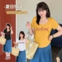 大码修身印花夏季上衣