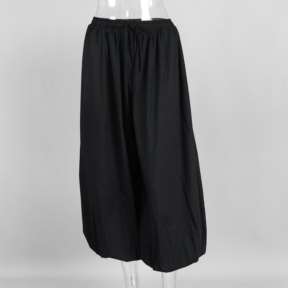 Quần harem ống rộng cotton dáng lửng lưng vừa phong cách đường phố — Màu hồng, Màu kaki, Màu mơ, Màu xanh da trời chi tiết 16