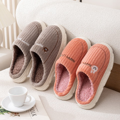 启達順新モデル特価家庭綿スリッパ冬滑り止め厚い底男女靴家庭用保温綿卸売り