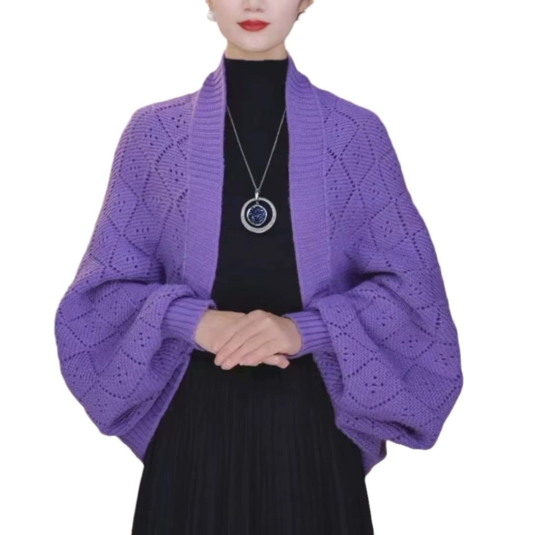 Демисезонное knitted Cloak, женский кардиган slim-fit с бриллиантовой вязкой, длина 145 см