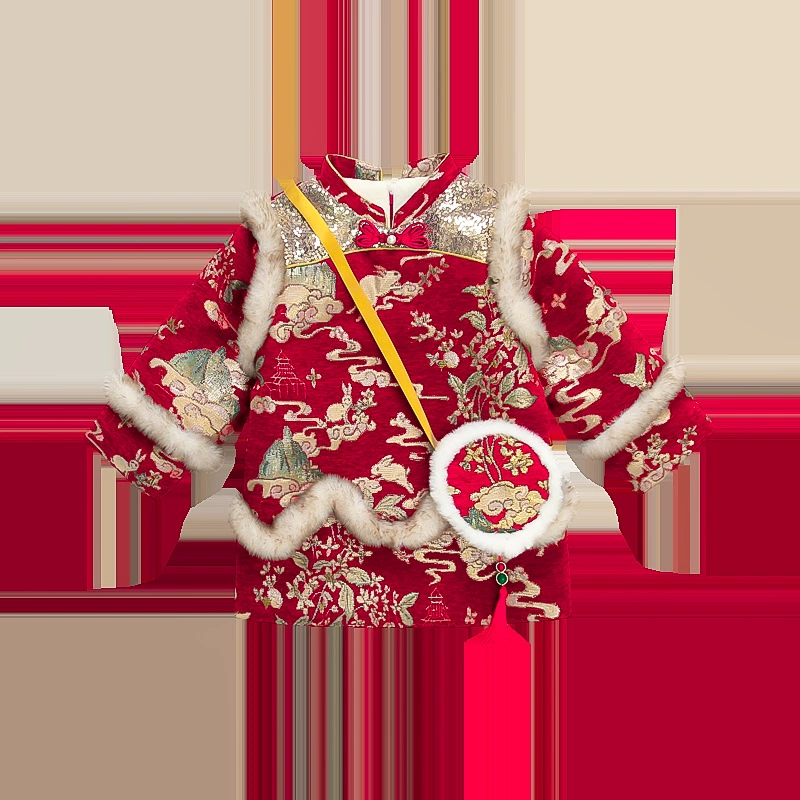 Новогоднее платье для девочек 2024 Новый китайский Новый год для детей