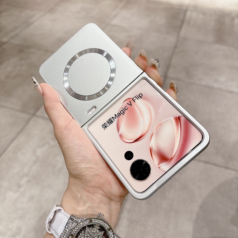 Suitable for Honor Magic V Flip Mobile Phone Case New Foldableing Screen Flip Frosted Magnetic Anti-Fall Protective Cover Thin