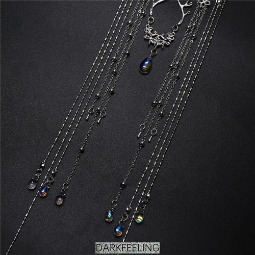 Immortal to the Heart Retro Handmade Water Drop Tassel Hairpin Face Curtain and forehead Decoration Brow Pendant Hanfu Ancient Style Hair Accessory