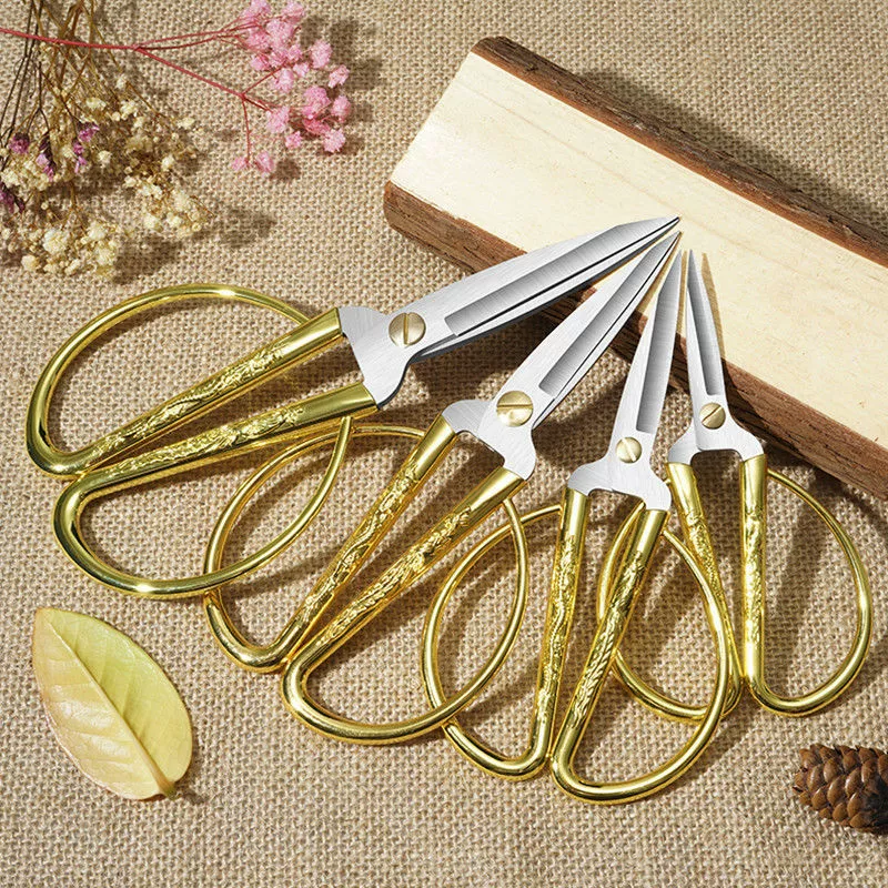 Ножницы из нержавеющей стали с ручками из цинкового сплава, ножницы для портных, ножницы для резки праздничных лент, ножницы для благоприятных ритуалов, подарочные ножницы, бытовые ножницы, острые.