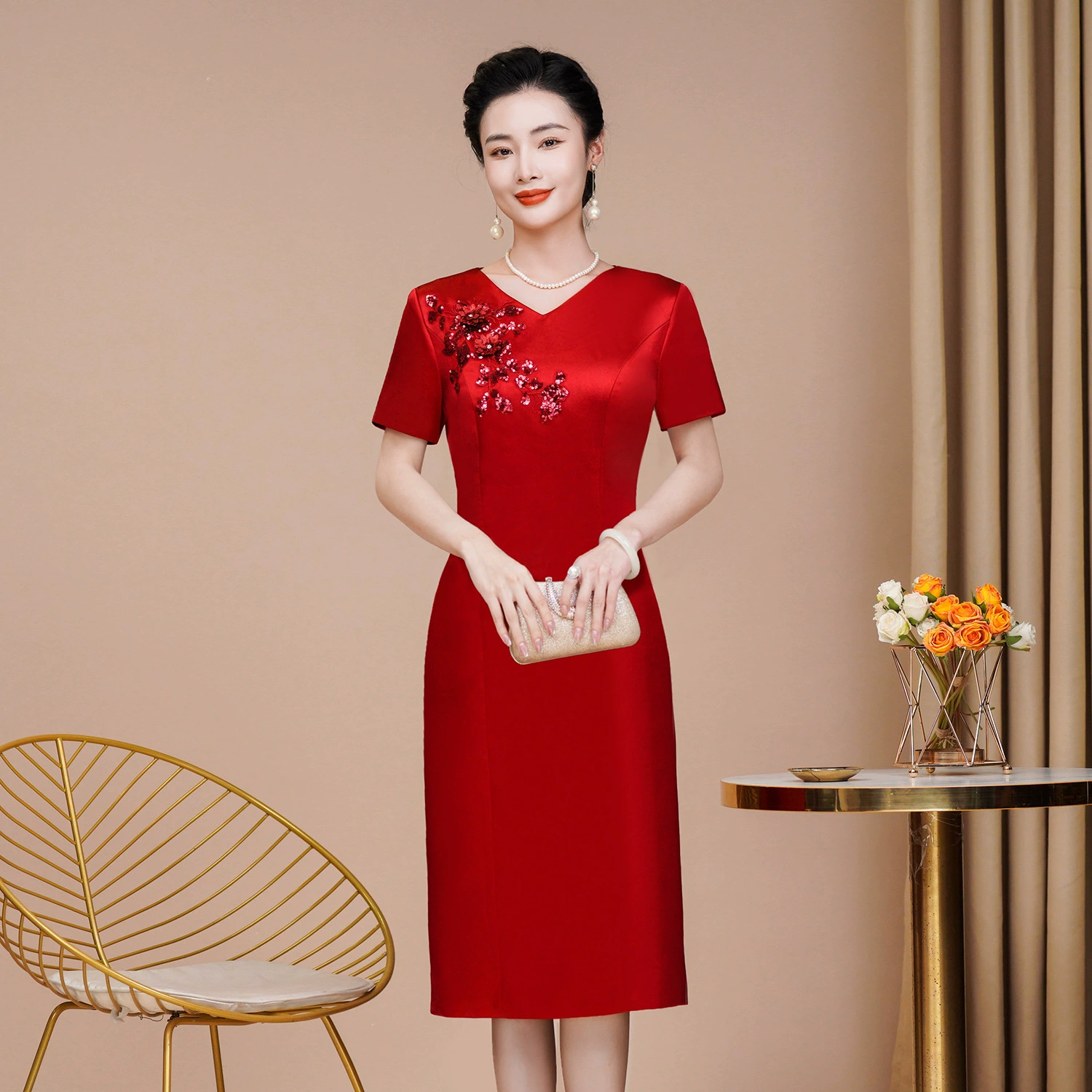 2025 лето новое улучшенное платье cheongsam высокого класса среднего и пожилого возраста модное платье для мамы в китайском стиле плюс размер