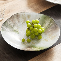 ARDACAM Color Foil Fruit Tray Living Room Home Hotel Cold Food Plate Modern Simple Glass Large Fruit Bowl INS Style