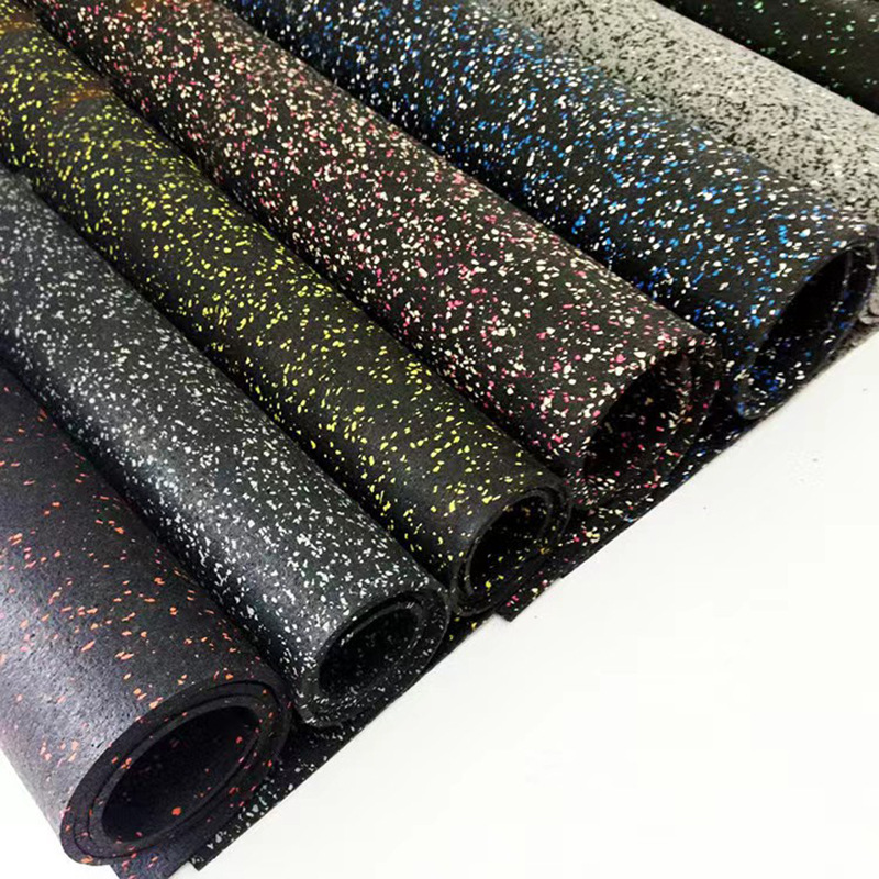Gym rubber roll material soundproof mat roll cushioning floor mat rubber roll mat equipment area floor cushioning roll mat