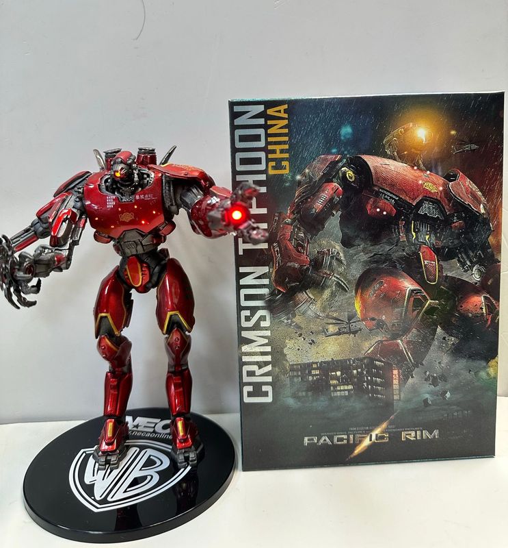 新版环太平洋メッキ暴风赤赤発光版可动関节フィギュア玩具ギフトボックス台座付き|undefined
