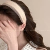 Apricot pink silk yarn wide-edged hairband