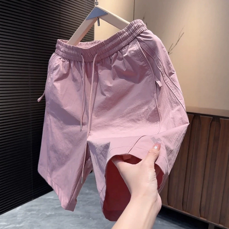 Men's Trendy Summer Loose Korean-Style Casual Shorts, Light Luxury Fashion Elastic Waist Versatile Mid-Length Pants for Men Men's Trendy Summer Loose Korean-Style Casual Shorts, Light Luxury Fashion Elastic Waist Versatile Mid-Length Pants for Men