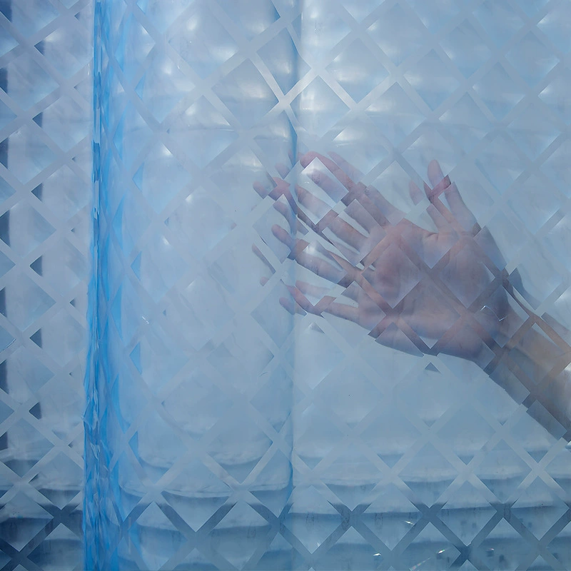 Transparent curtain, blue magnifying glass, plastic waterproof thermos, 3D