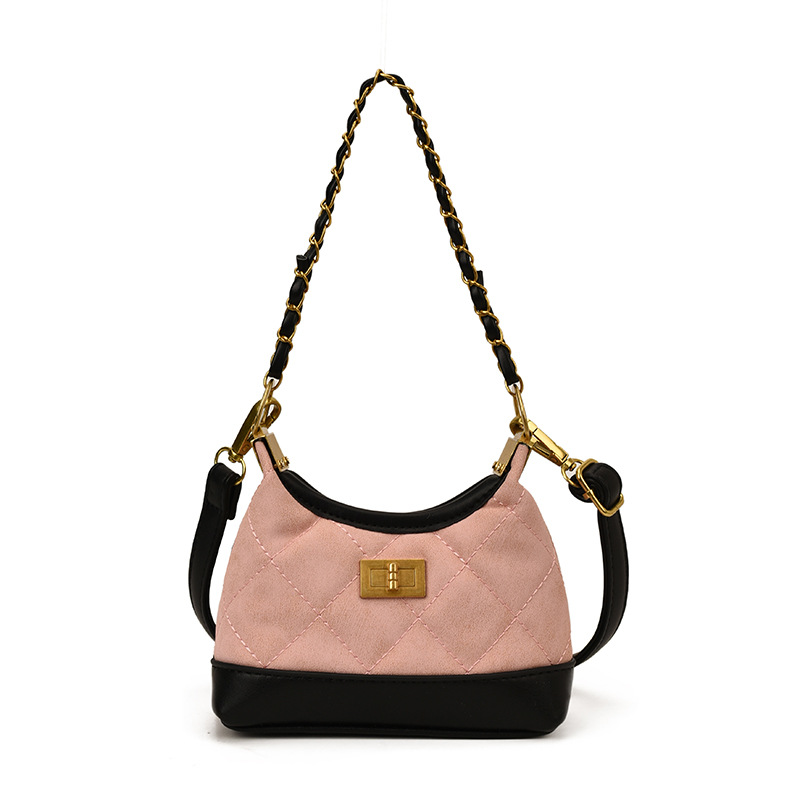 2025 nuevo bolso de moda para niños esmerilado cadenas de moda para niños y niñas bolso de hombro de diamante mini bloqueo cuadrado bolso de bebé