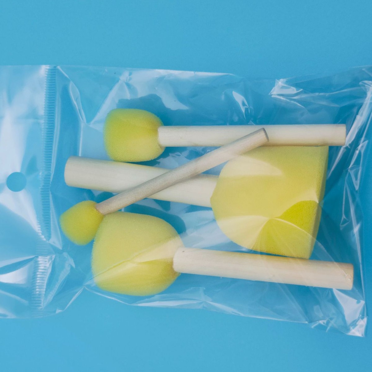 Los niños DIY pintura esponja sello cepillo graffiti arte cepillo Fábrica al por mayor de madera mango redondo seta esponja cepillo de pintura