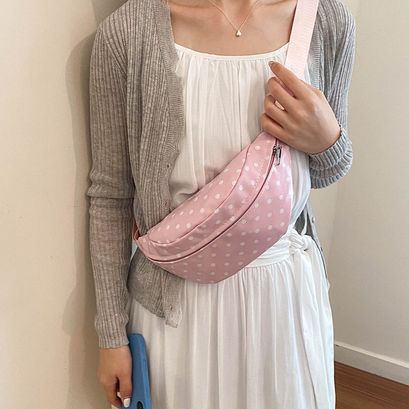 Bolsa de cintura de alto valor de onda, pequeña bolsa de hombro casual simple y versátil, bolso de pecho de belleza para viajar, bolso de mochila.