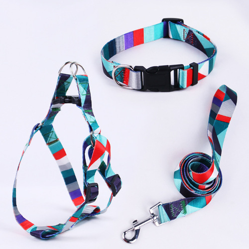 Pet Print Chest and Back Harness Dog Leash Walking Rope Harness Set Pet Supplies New Arrival