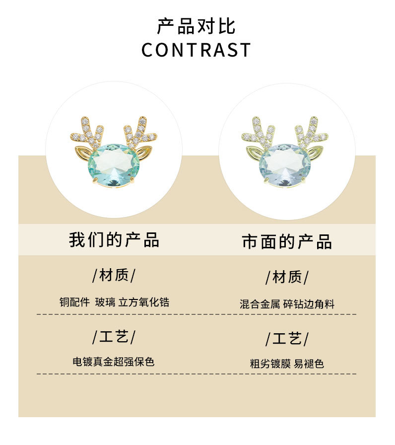 可爱圣诞小麋鹿胸针时尚百搭动物胸花ins潮款个性