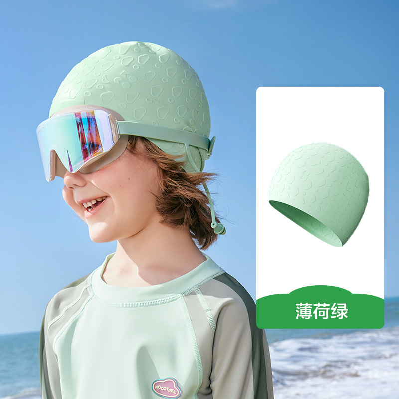 KK árbol gota de agua gorro de baño para niños gorro de natación de silicona para bebés gorro de natación para niñas y niños impermeable profesional