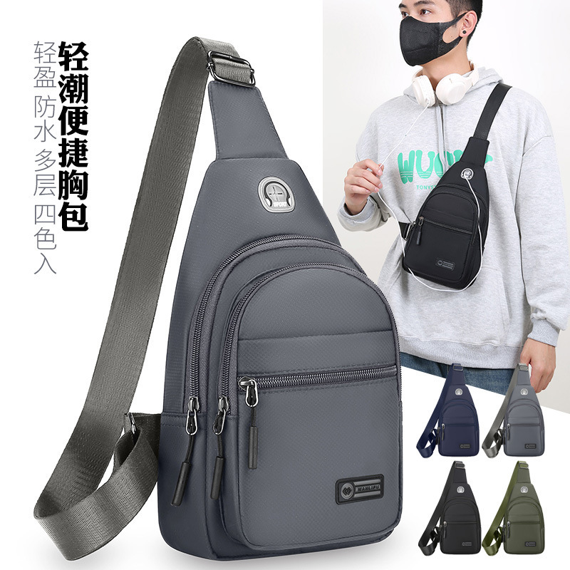 Fashion Multi-functional Men's Chest Bag Outdoor Cycling Sports Crossbody Bag Fashionable All-match Oxford Cloth Commuter Shoulder Bag Fashion Multi-functional Men's Chest Bag Outdoor Cycling Sports Crossbody Bag Fashionable All-match Oxford Cloth Commuter Shoulder Bag