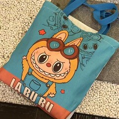拉布布包包labubu购物袋帆布包新款卡通通勤包单肩包托特包女包