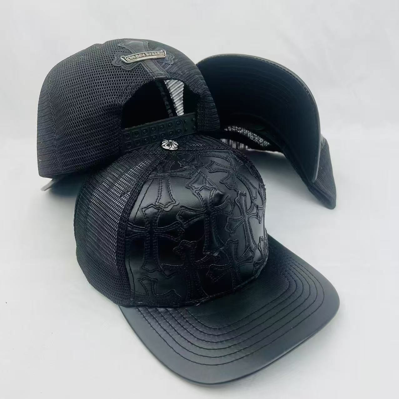 Chrome Hearts Cemetery Cross Patch Trucker Cap Black
