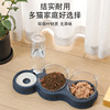 New three bowls of pet automatic drinking water bowl plastic dog bowl cat double bowl environmentally friendly safe dog food pot pet supplies