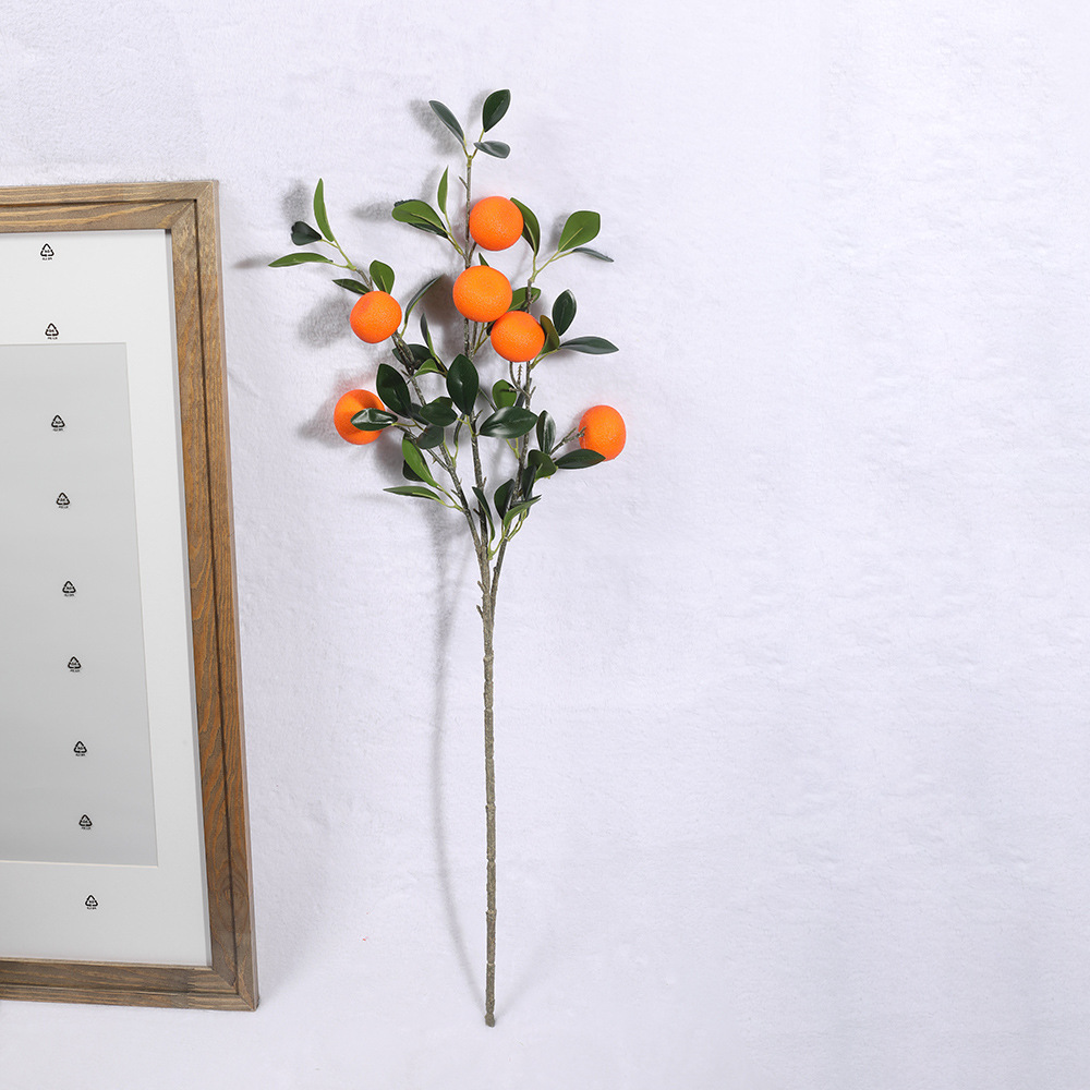Artificial naranja al por mayor fruta rama Navidad decoración apoyos de espuma boda salón Berry falso flor adornos
