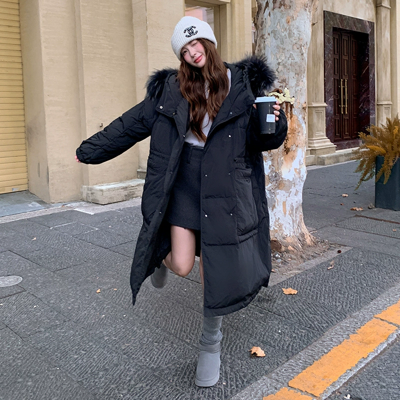Winter long hoody, down jacket, Korean style, plus size