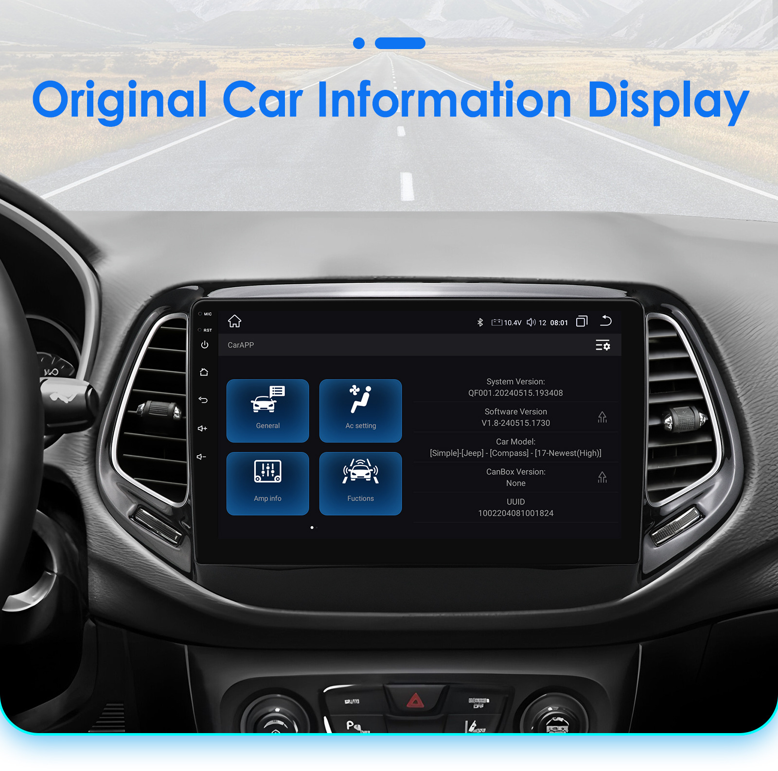 Suitable for Jeep Compass 17-20 Navigation System, In-Car Smart Android Large-Screen Reversing Image Gps All-In-One Device