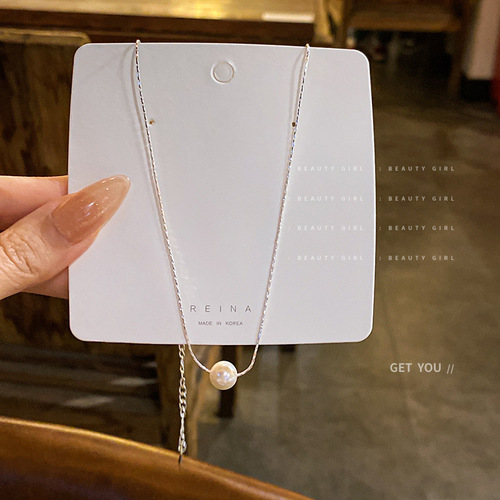 Simple and popular freshwater pearl necklace in the style of ins, small fashion chain for clavicles, versatile, elegant and design sense 