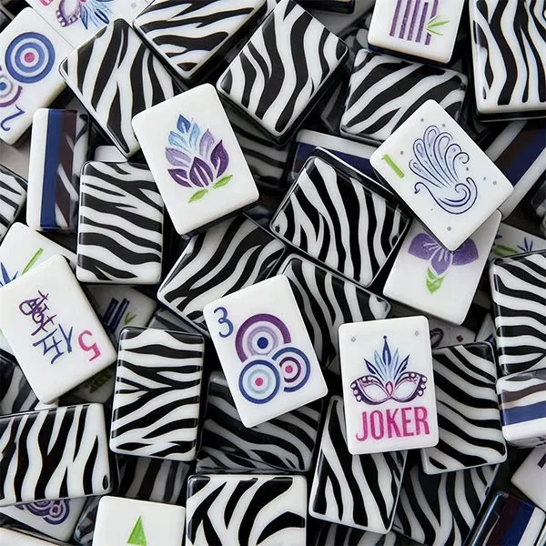 Zebra-stripe American Mahjong, hand-crafted, four-layer, internally printed, portable American-style Mahjong