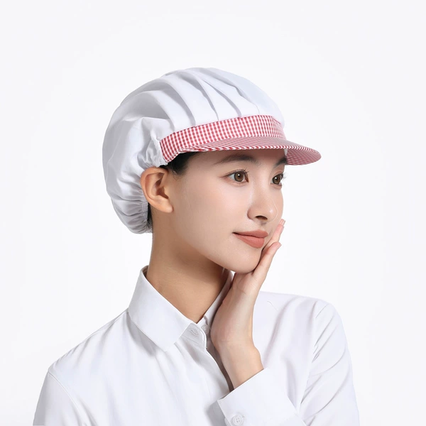 Red plaid hat brim [full cloth]