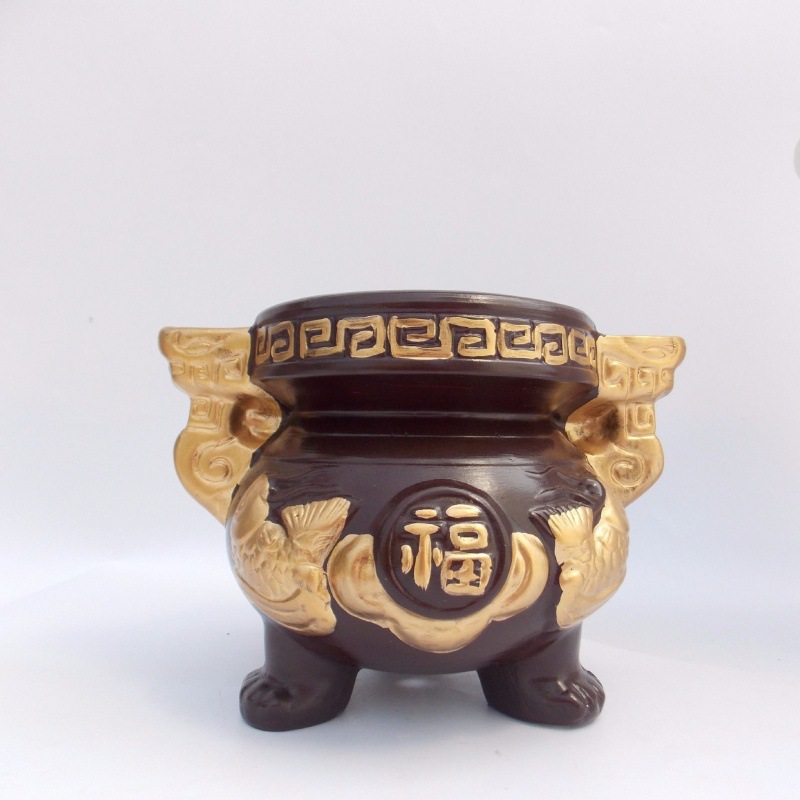 香炉家用室内陶瓷招财供奉佛具用品财神|ms