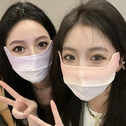 Sun protection eye corner blusher, same style women's summer anti-UV mask, ice silk face mask wholesale
