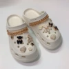 01 Hole shoes white+black and white bear butterfly set+chain