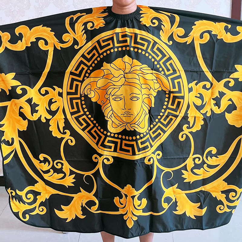 Fábrica de oro negro cabeza corte de pelo de tela grande salón de peluquería impresión cortes de pelo chal teñido de permeación especial