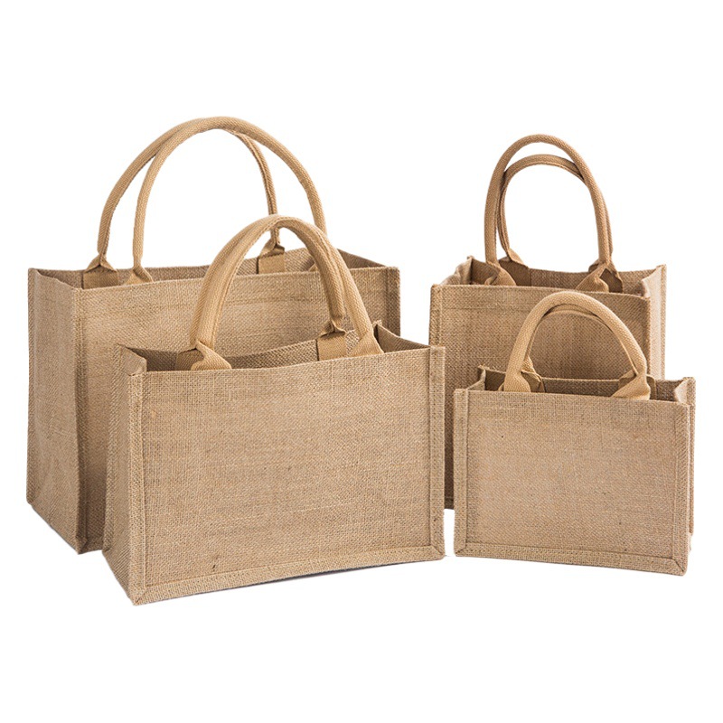 Bolsa de yute en blanco en stock, bolsa de arpillera de mano, bolsa de regalo DIY pintada a mano, bolsa de yute para compras.