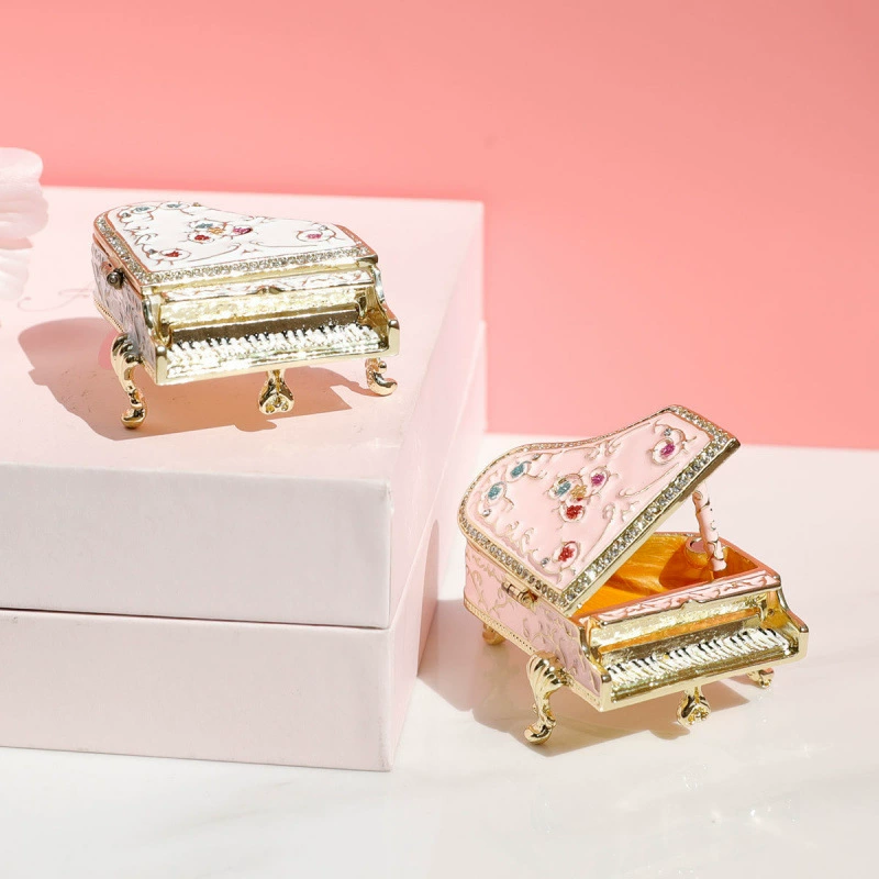 Металлическая эмаль, окрашенная в виде бриллианта, шкатулка для драгоценностей для пианино, креативное украшение для дома, рабочего стола, маленькие украшения, маленькие подарки